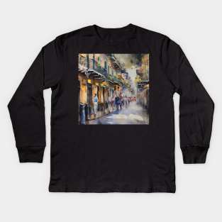 Memories of New Orleans - Bourbon Street Kids Long Sleeve T-Shirt